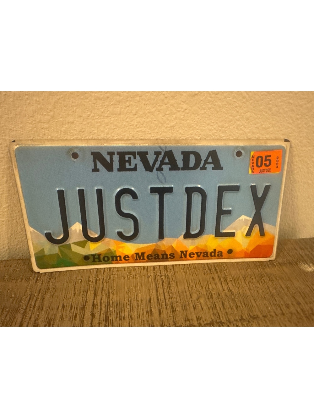 Nevada JUSTDEX Vanity License Plate Home Means Nevada Graphic Embossed Tag